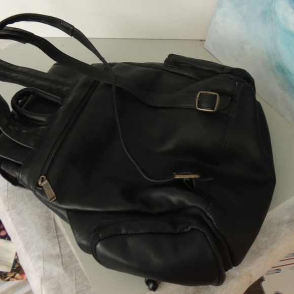 Claire Chase Black Leather Backpack